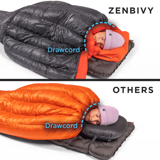 The baffle-backed Kylie-curve™ cinches only the center, sealing in warmth while leaving either side loose to drape around you or tuck into the hood to block drafts around your shoulders.