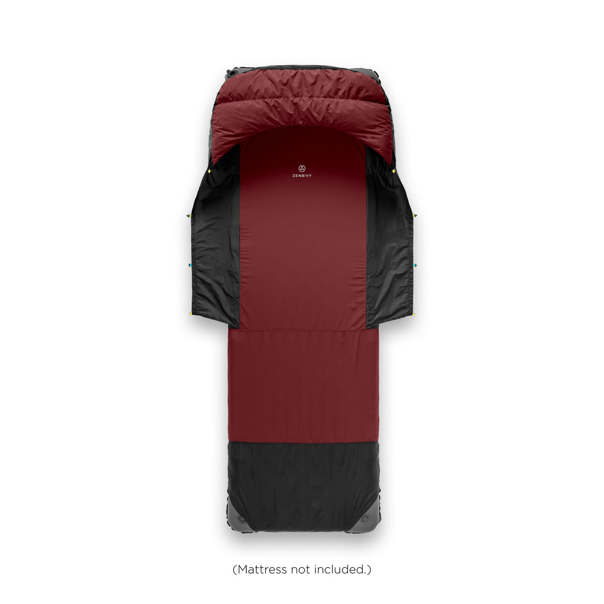 Zenbivy Full Length sheet in maroon, full coverage camping sheet offering maximum comfort for backpacking and camping sleep systems.