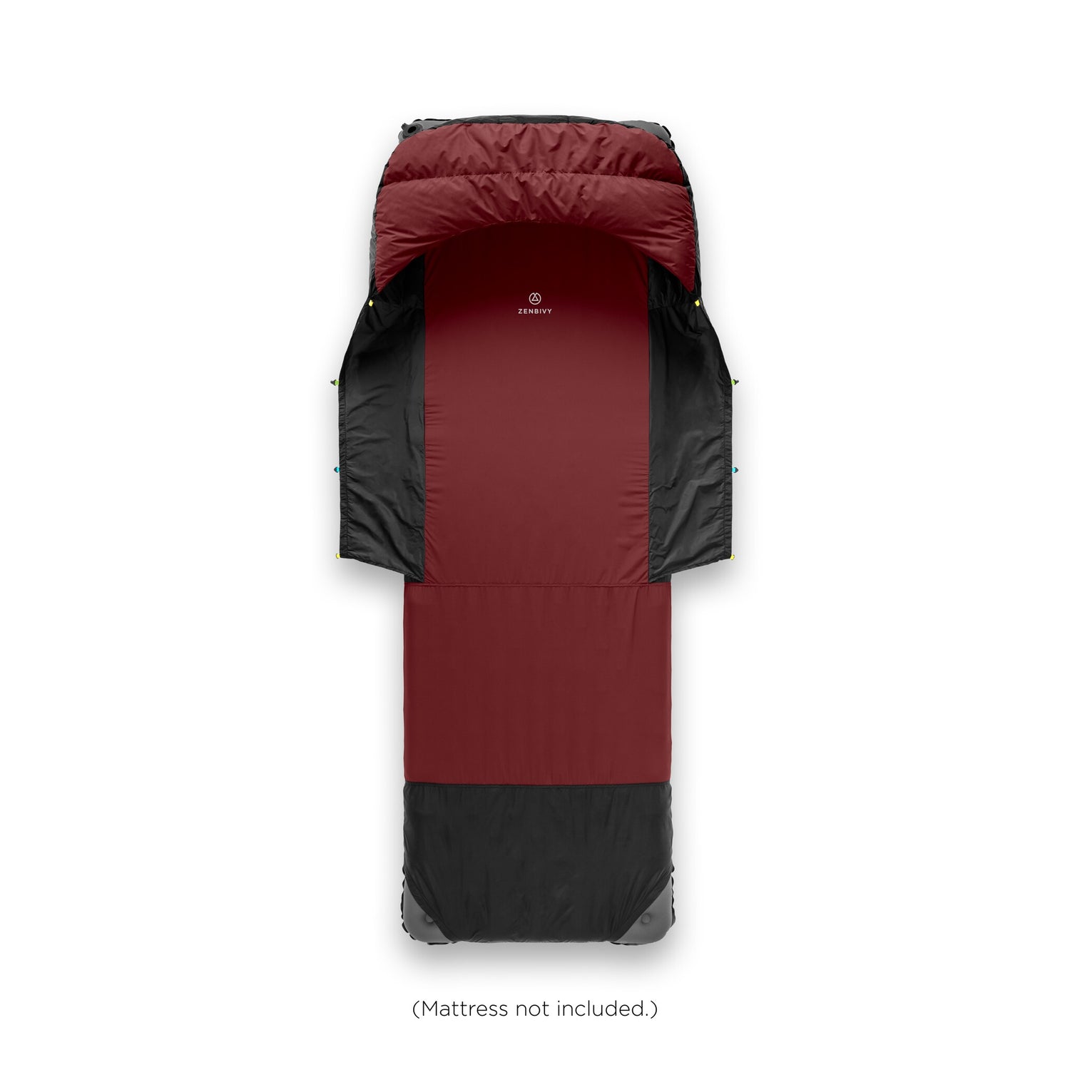 Zenbivy Full Length sheet in maroon, full coverage camping sheet offering maximum comfort for backpacking and camping sleep systems.