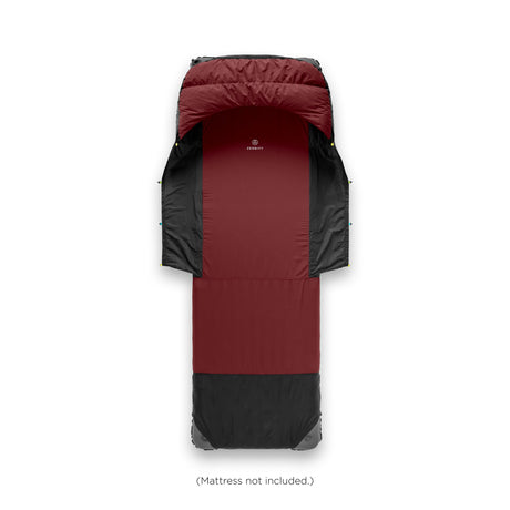 Zenbivy Full Length sheet in maroon, full coverage camping sheet offering maximum comfort for backpacking and camping sleep systems.
