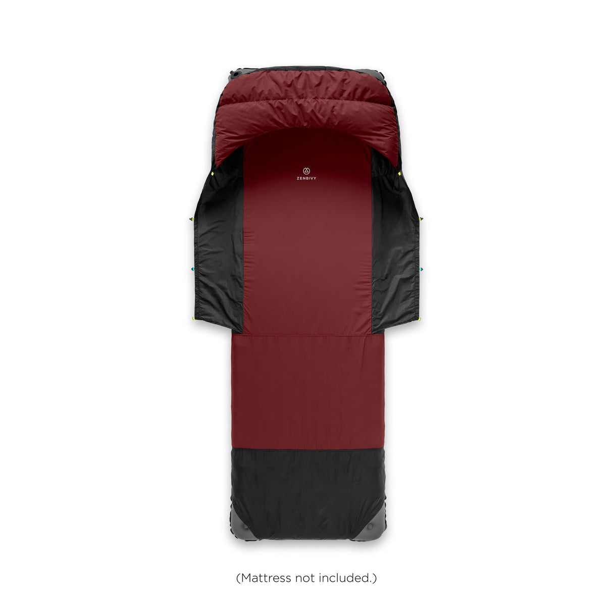Zenbivy Full Length sheet in maroon, full coverage camping sheet offering maximum comfort for backpacking and camping sleep systems.