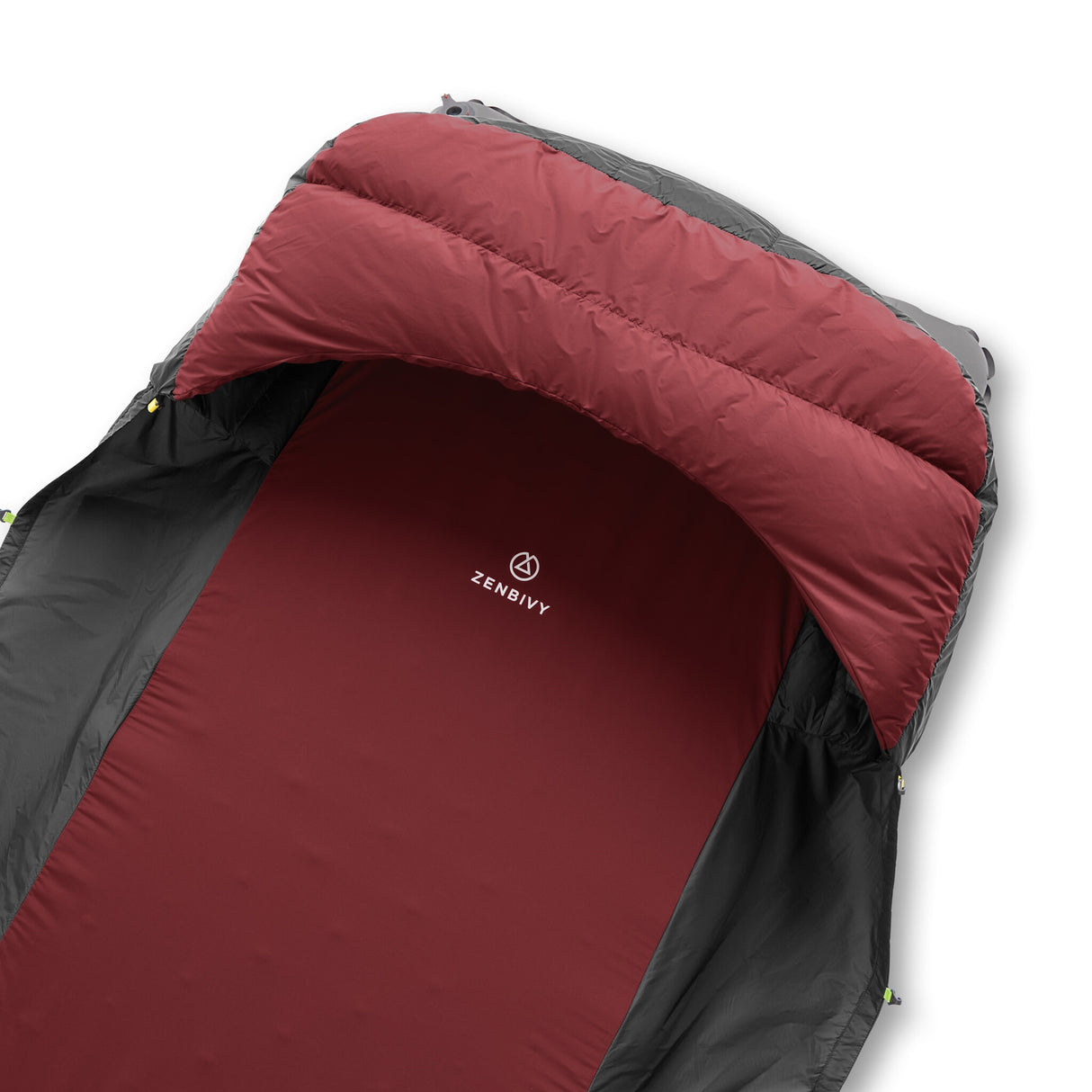 A close-up of the Zenbivy Light Sheet insulated hood, to keep your head warm on cold nights.