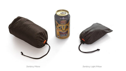 Starting at a mere 2.5 ounces, the Zenbivy Pillows come in their own convenient stuff sack and pack down to roughly the size of a can of IPA. Now that's portable comfort you can take with you anywhere!