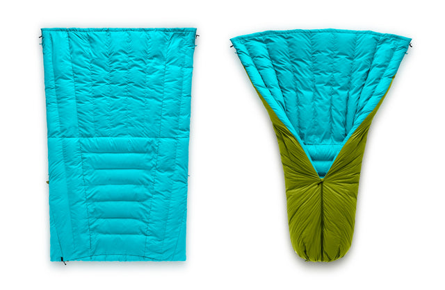 A purely semi-rectangular quilt not only provides full coverage when used flat but also completely eliminates the common hour-glassing pinch point issue that other quilts have when the foot box is formed.
