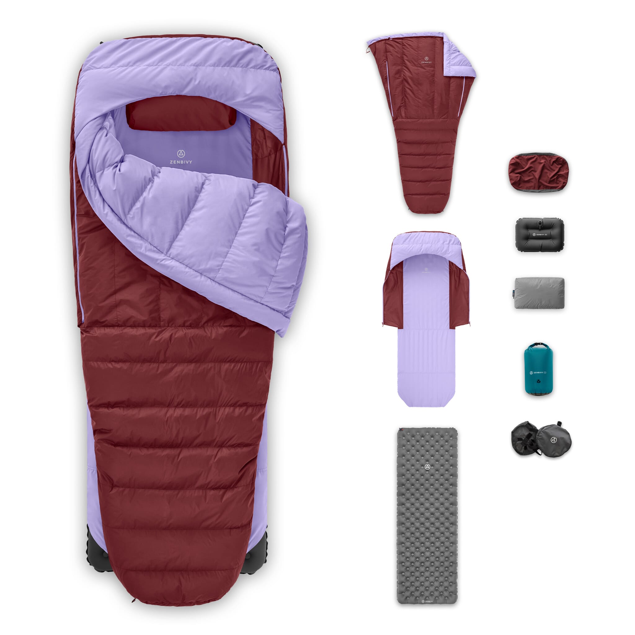 Backpacking Sleep System with Zippered Quilt | Zenbivy Core ZipBed