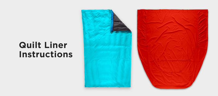 A set of 2 Zenbivy Quilt Liners next to text "Quilt Liner Instructions"