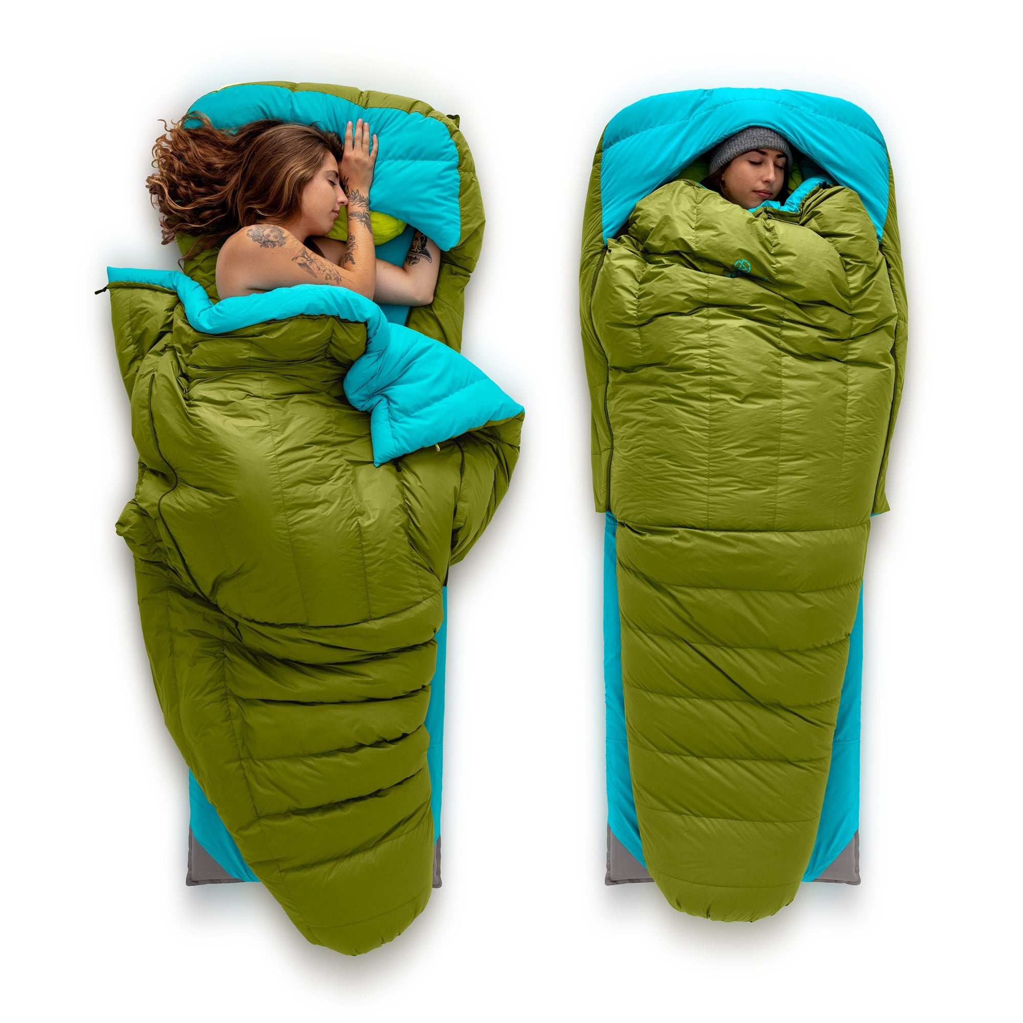 The Zenbivy Bed sleeping bag allows you to sleep in any position, just like you would in your bed at home. 
